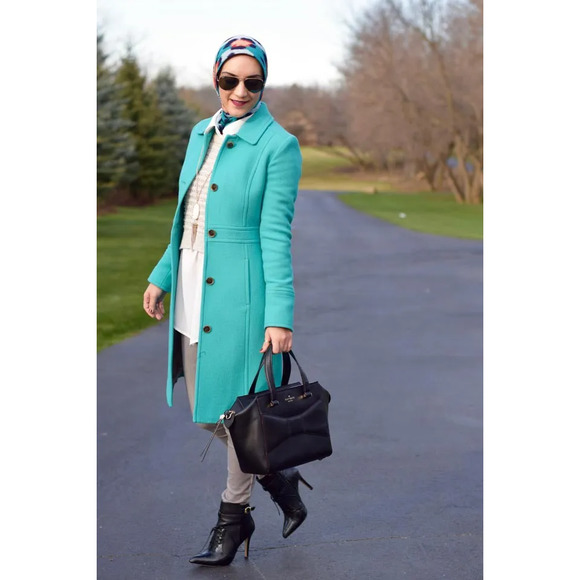 J. Crew Jackets & Blazers - J. Crew Double Cloth Lady's Day Coat in Teal Wool Women's Size 2 EUC